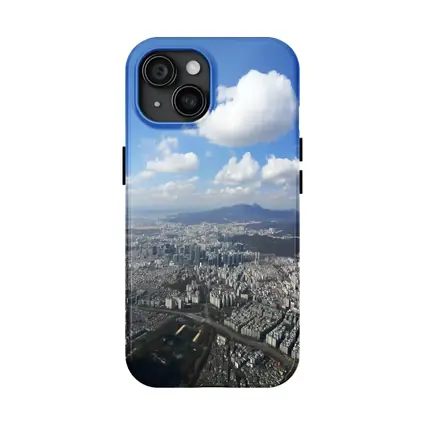 Seoul City Aerial View Blue Sky