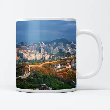 Seoul Skyline With Ancient City Wall