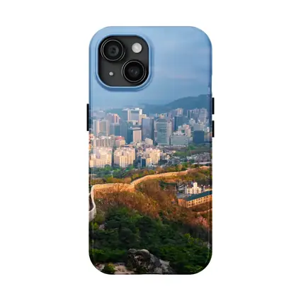 Seoul Skyline With Ancient City Wall