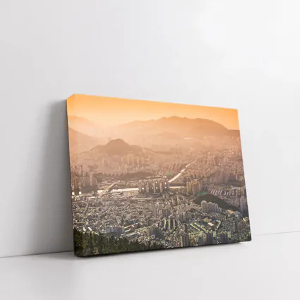 Seoul South Korea City Aerial Sunset View