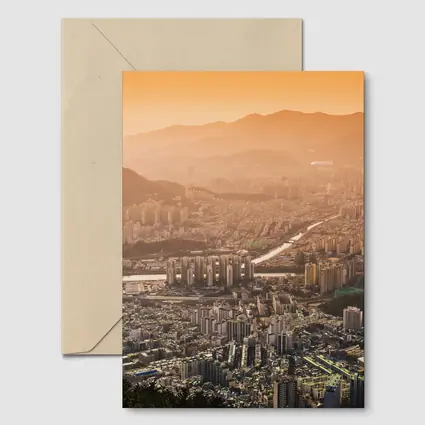 Seoul South Korea City Aerial Sunset View