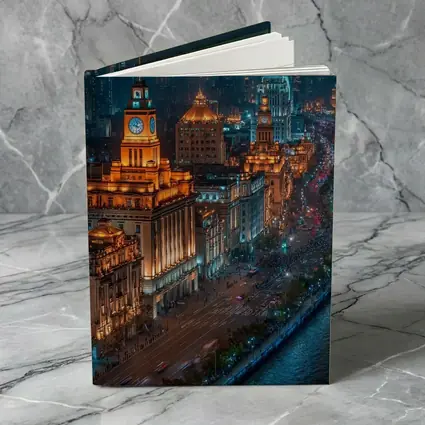 Shanghai Bund Skyline Glowing At Night