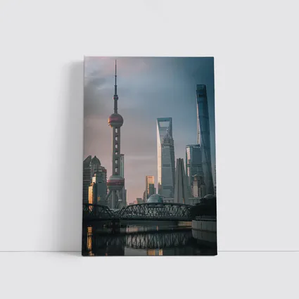 Shanghai Skyline Bridge at Golden Hour