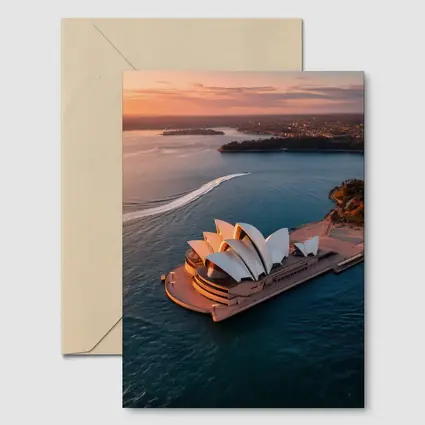 Sydney Opera House Aerial Sunset Harbor View