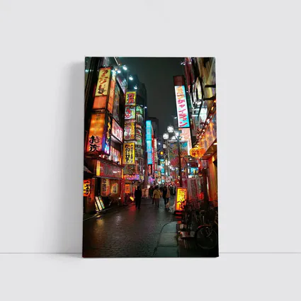 Tokyo Neon Lights Night Street Scene