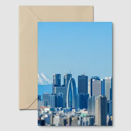 Tokyo Skyline Mount Fuji Blue Sky