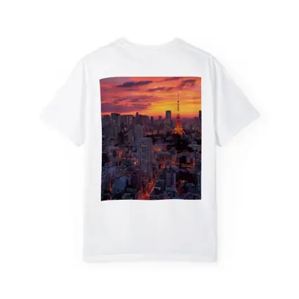 Tokyo Tower Skyline at Fiery Sunset