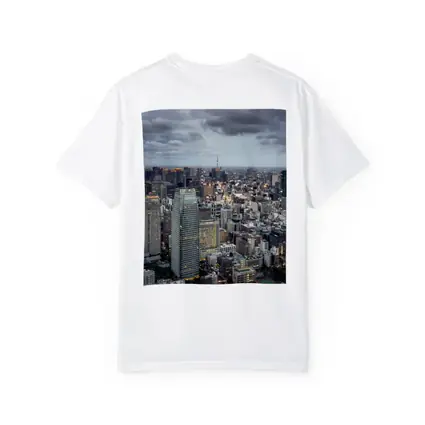 Tokyo Skyline Aerial View Cloudy Dusk