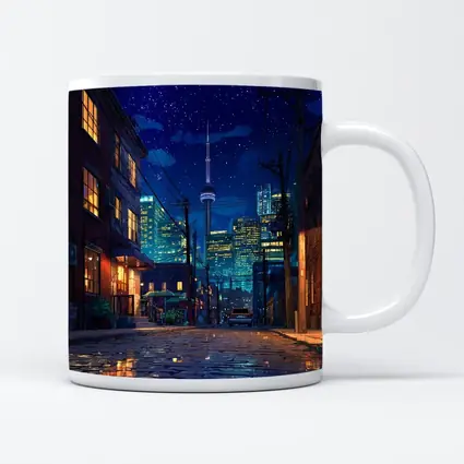 Toronto CN Tower Anime Night Street Scene