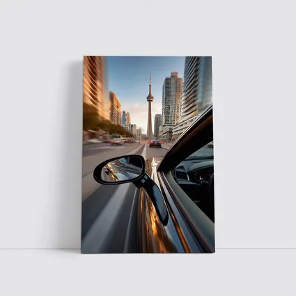 Car Side Mirror CN Tower Toronto Drive