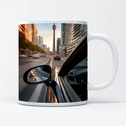 Car Side Mirror CN Tower Toronto Drive