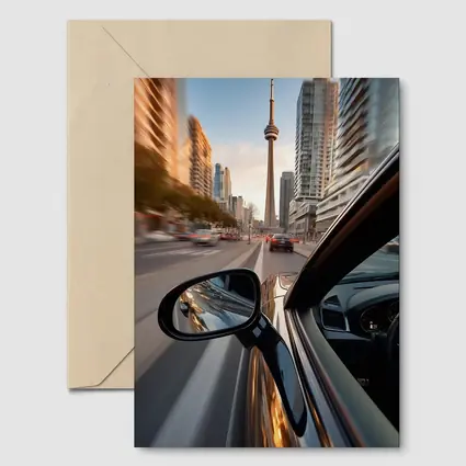 Car Side Mirror CN Tower Toronto Drive
