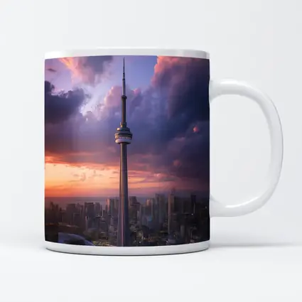 CN Tower Toronto Skyline Dramatic Sunset Sky