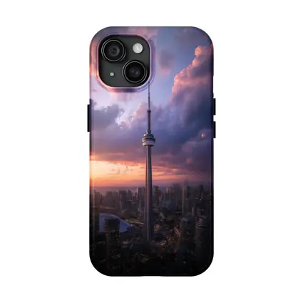 CN Tower Toronto Skyline Dramatic Sunset Sky