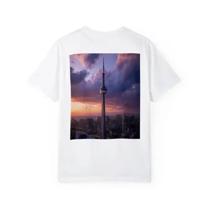 CN Tower Toronto Skyline Dramatic Sunset Sky