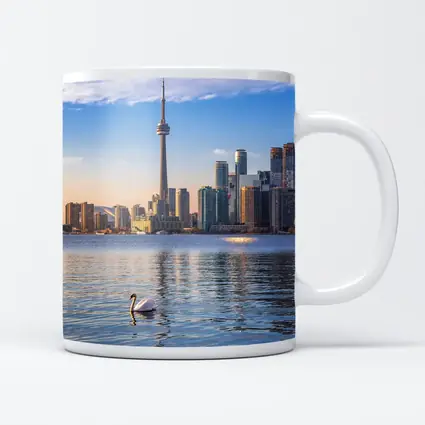 Toronto Skyline Swan on Lake Ontario