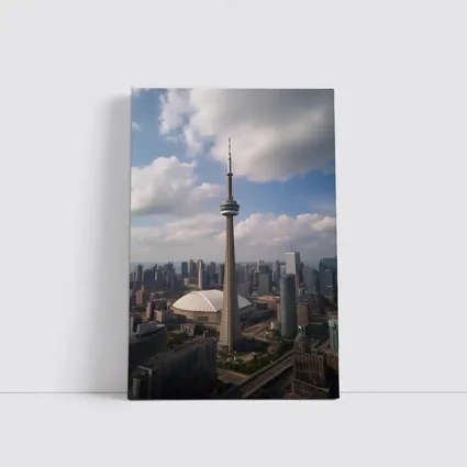 CN Tower Toronto Skyline Cloudy Day