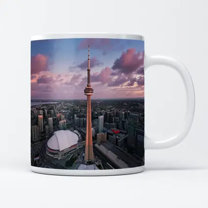 CN Tower Toronto Skyline Aerial Sunset View