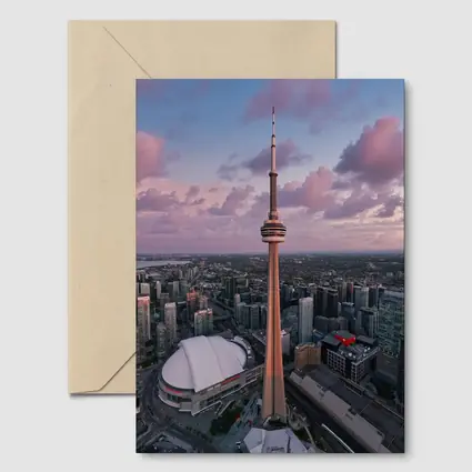 CN Tower Toronto Skyline Aerial Sunset View