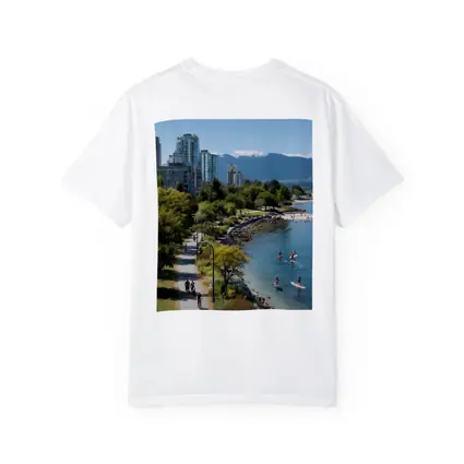 Vancouver Seawall Skyline Mountains Water View