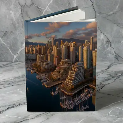 Vancouver Skyline Aerial View Golden Hour