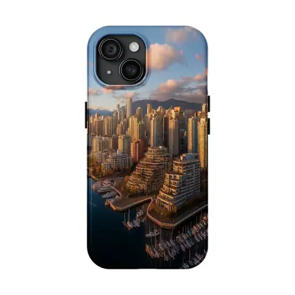 Vancouver Skyline Aerial View Golden Hour