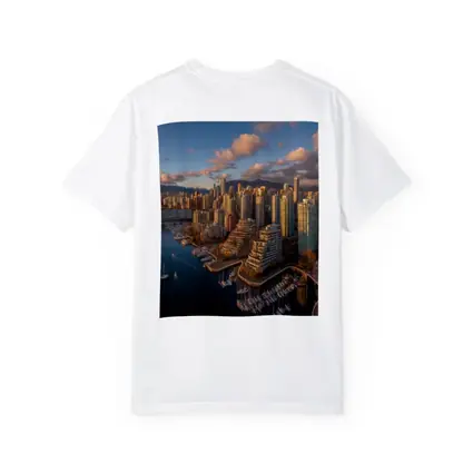 Vancouver Skyline Aerial View Golden Hour