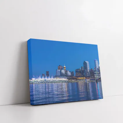 Vancouver Canada City Skyline Blue Dusk
