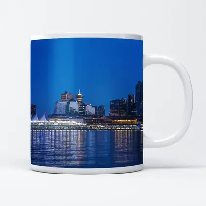 Vancouver Canada City Skyline Blue Dusk