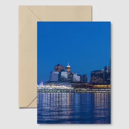 Vancouver Canada City Skyline Blue Dusk