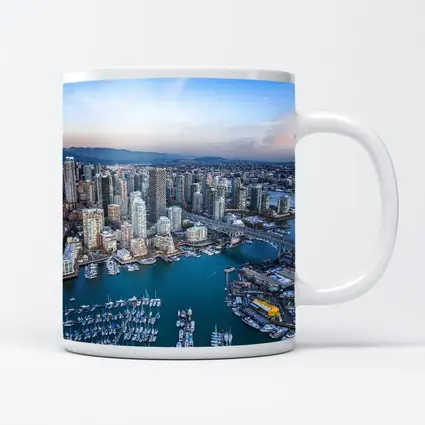 Vancouver Canada Aerial City Skyline Marina