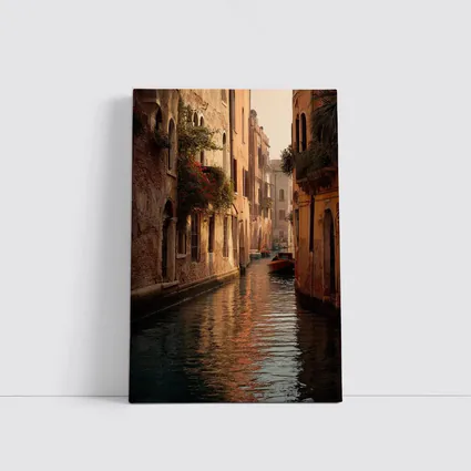 Venice Canal Narrow Water Warm Golden Light