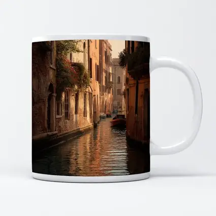 Venice Canal Narrow Water Warm Golden Light