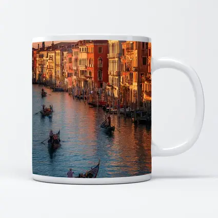Venice Grand Canal Gondolas Sunset Italy