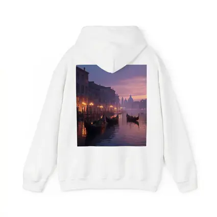 Venice Canal Gondolas Purple Dusk Fog