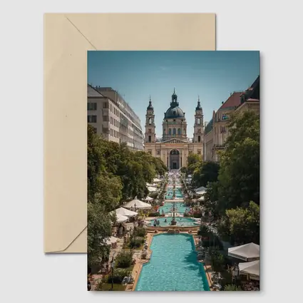St Stephen Basilica Budapest Summer Fountains