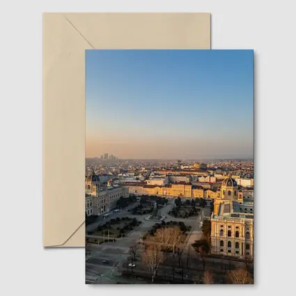Vienna Austria Aerial City View Sunset