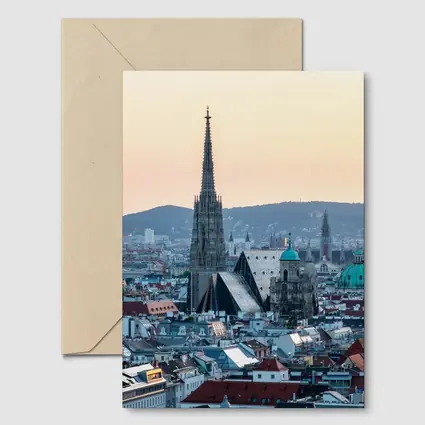 St Stephens Cathedral Vienna City Skyline Sunset
