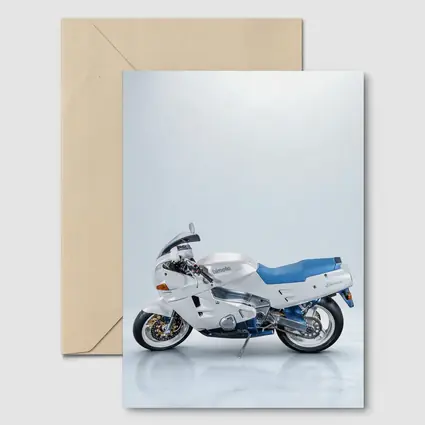 Bimota Motorcycle White Blue Studio Shot