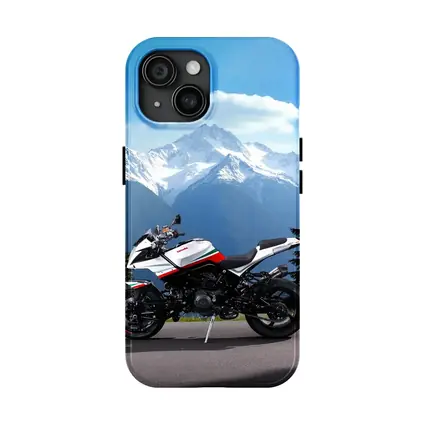 Aprilia Motorcycle Parked Against Snowy Mountains