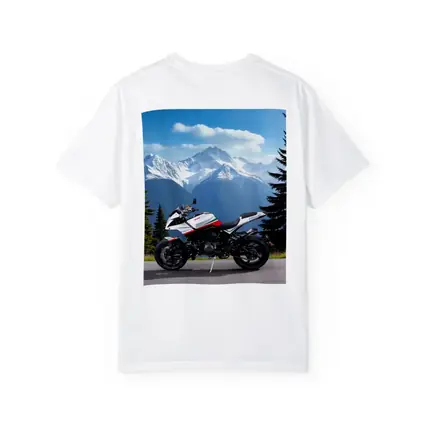 Aprilia Motorcycle Parked Against Snowy Mountains