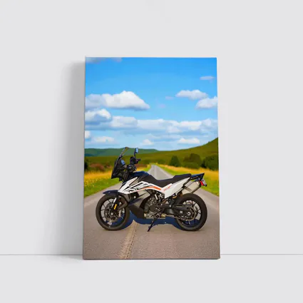 KTM Adventure Motorcycle On Open Country Road