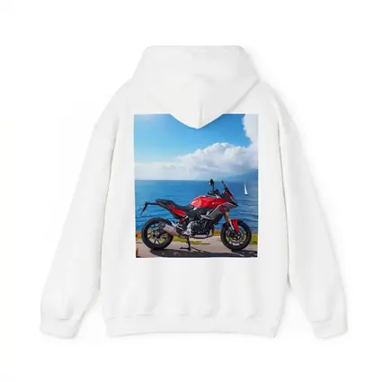 BMW Motorcycle Red Coastal Ocean Blue Sky