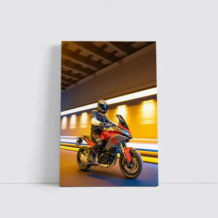 BMW Motorcycle Rider Speeding Through Tunnel
