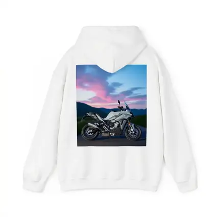 BMW Motorcycle Parked at Dusk Sky