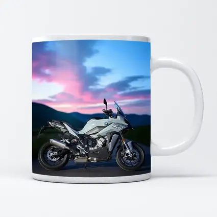 BMW Motorcycle Parked at Dusk Sky