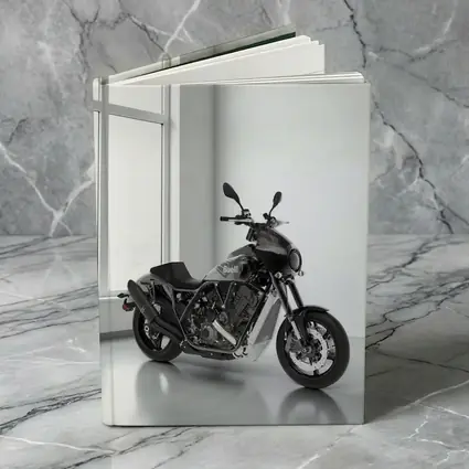 Buell Motorcycle Parked In White Studio