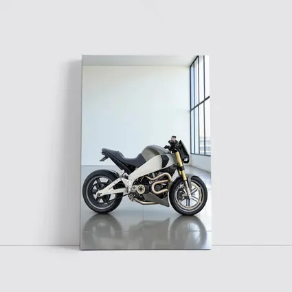 Modern Naked Streetfighter Motorcycle Studio White