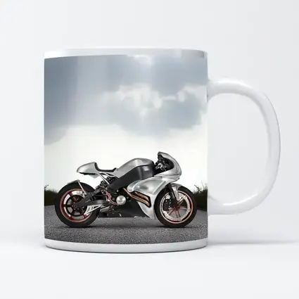 Silver Sport Bike Concept Dramatic Sky