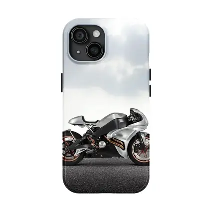 Silver Sport Bike Concept Dramatic Sky